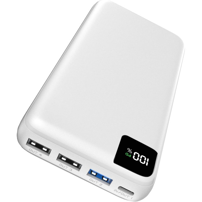 Зовнішній акумулятор Power Bank 27000mAh - Portable Charger Bilivein Powerbank 22.5W Fast Charging Portable Charger, PD USB C Input & Output with LED Display for iPhone 16/15/14/13/12 Pro/Pro Max Series Tablet (white)