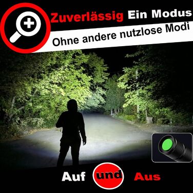 Режим ліхтарика, надзвичайно яскравий, 4 шт., алюмінієвий світлодіодний ліхтарик 2000 люменів, працює від батареї, водонепроникний портативний ліхтарик IP65 із можливістю масштабування для кемпінгу, походів, активного відпочинку, надзвичайних ситуацій, по