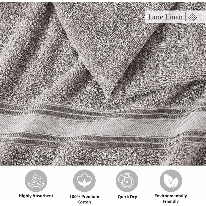 Набір рушників для ванної кімнати LANE LINEN, 100 бавовна, м'який банний набір, 6 банних рушників, 6 рушників для рук, 6 фланелей,
