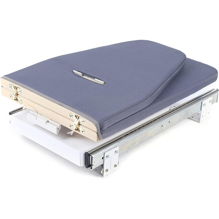 Складана прасувальна дошка, розсувна на 180 прасувальна дошка 80 см, компактна настінна шафа, що економить місце, зі знімним тканинним чохлом, сіра