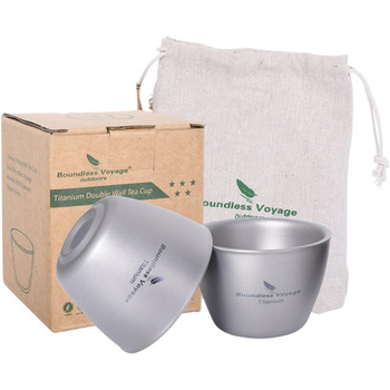 Маленька титанова чашка для чаю з подвійними стінками Легка чашка для еспресо Міні-чашка для вина для саке Багаторазовий кемпінг н