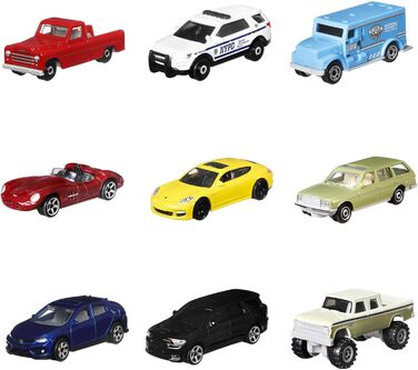 Подарунковий набір MATCHBOX - 9 литих автомобілів для годин розваг, включаючи ексклюзивний дизайн, найкращий автопарк з усіма набо