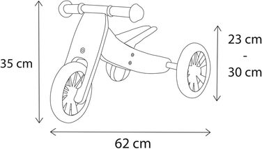 Дитячі ходунки/біговел з дерева 4-в-1 Smartbike від 1 року (ретро-зелений)