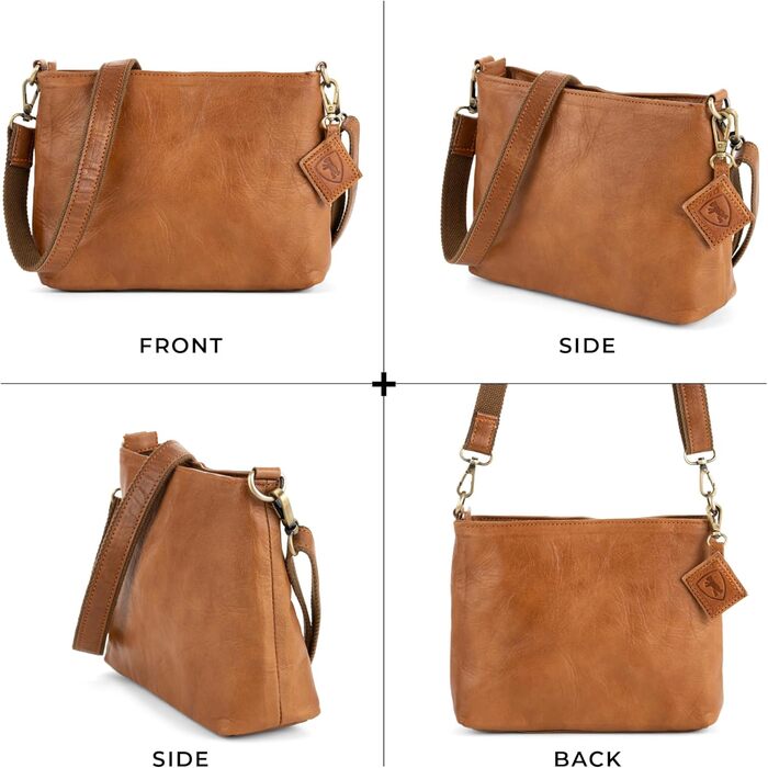 Вінтажна сумка через плече Marbella S, шкіряна сумка через плече середнього розміру, сумочка для жінок - коричневий коричневий S