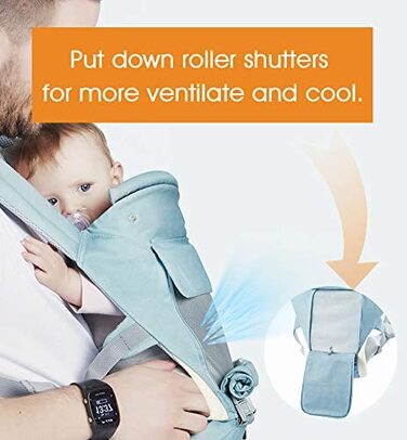 Ергономічна дитяча коляска з сидінням на стегнах, регульована на 360 градусів, мяка та дихаюча, може використовуватися цілий рік,