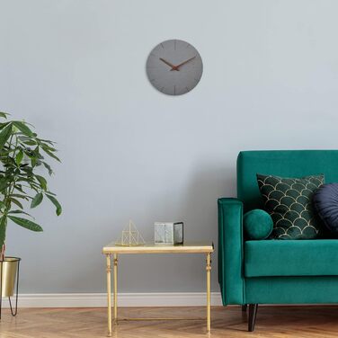 Настінний годинник TFA Dostmann Modern під бетон, 60.3071.10, з безшумним механізмом з МДФ, стильна прикраса для дому, годинник дл