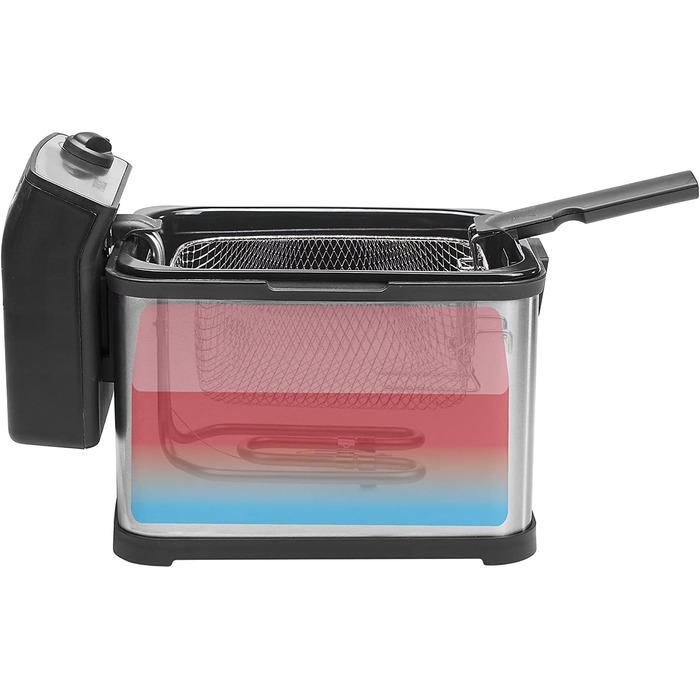 Фритюрниця з нержавіючої сталі Princess 183001 ємністю 3 літри, масляним фільтром і функцією холодної зони, срібло
