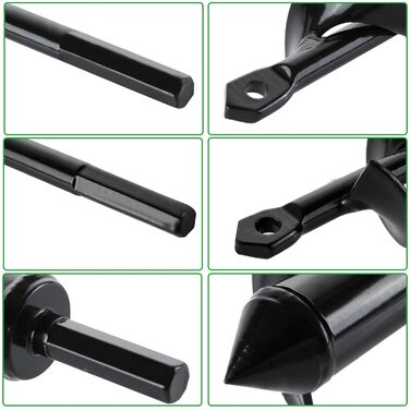 Набір садових бурів для акумуляторного шуруповерта (3 шт.) 4x42 см, 8x30 см, 4x20 см садові рукавички