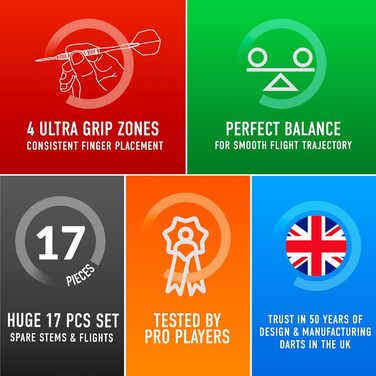 Набір дротиків Harrows Caliber з 90 вольфрамової сталі Вага від 21 г до 30 г, доступні всі ваги Великий комплект із 16 предметів із запасними стрілами, головними льотками та дорожнім футляром 24 грами