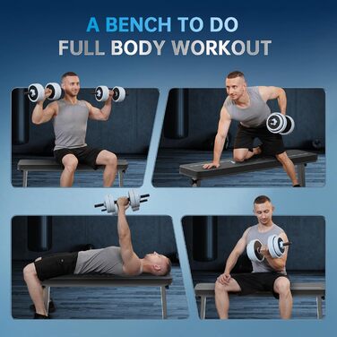 Силова лава, плоска лава, складна фітнес-лава для тренування всього тіла, силова лава для домашнього спортзалу, чорно-синя