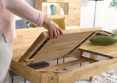 Обідній стіл Woodroom Paarl 140x90, розкладний до 200 см, масив дуба, оброблений олією Розкладний стіл з подовжувачем метелик Дерев&39яний обідній стіл на 6-8 осіб Міцний та сучасний дуб 140-200x90 см