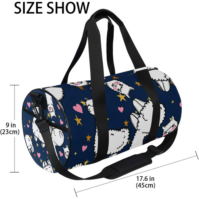 Біла лама, рожеве серце, спортивна сумка, дорожня сумка з тканини, сумка для вікенду, валіза, сумка для чоловіків та жінок, для спорту та подорожей