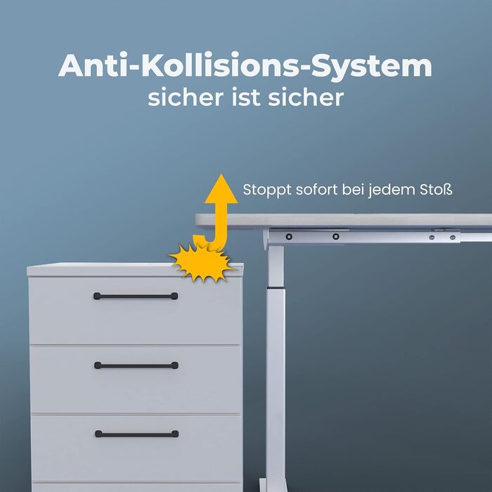 Каркас столу VESKA з регульованою висотою - Каркас столу - Каркас офісного столу з подвійним двигуном, електричним регулюванням висоти, сенсорним екраном та функцією пам&39яті (антрацит)