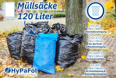 Сміттєві мішки 120 л Сині мішки на 250 шт. Міцні, великі сміттєві мішки Універсальні мішки для відходів Сині сміттєві мішки