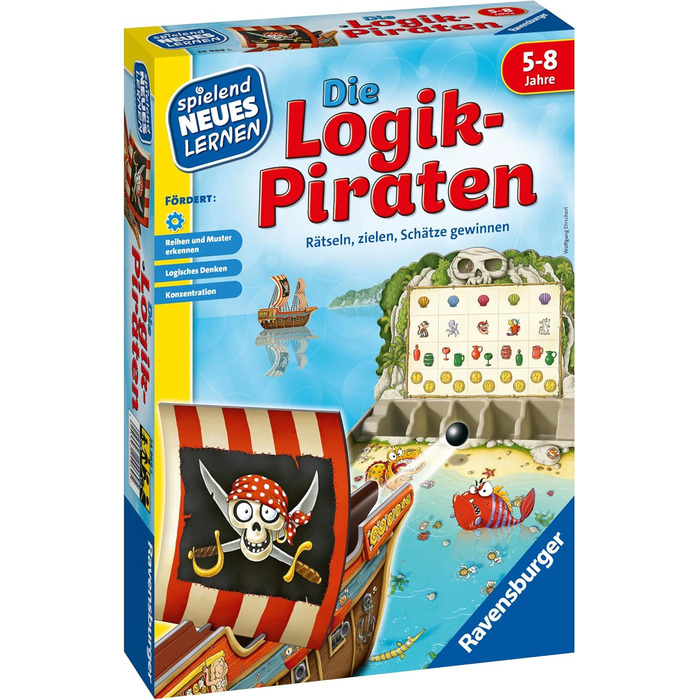 Логічні пірати - грай і вчись для дітей, навчальна гра для дітей від 5 до 8 років, грайливе навчання для 1-4 гравців, 24969 -