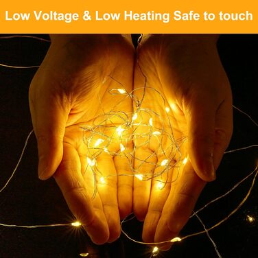 Світлодіодна батарея казкових вогнів, 20 шт. 1M 10 світлодіодів теплі білі внутрішні казкові вогні з акумулятором для спальні, веч