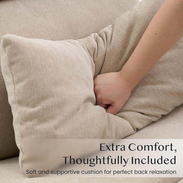 Крісло-гойдалка FLEXISPOT з 3-позиційним регулюванням відкидання, крісло для телевізора, крісло-гойдалка, подушка та бічна кишеня, ідеально підходить для сім&39ї та відпочинку, колір HomeEase Beige Oat Beige