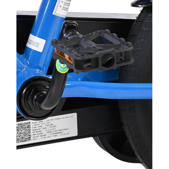 Дитячий велосипед Volare Rubble & Crew 12 35 років Ручне та ножне гальмо, знімні бічні колеса, захист ланцюга та світловідбивачі Регульоване сідло Подарунок для дівчаток та хлопчиків