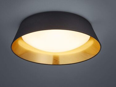 Стельовий LED-світильник Reality Ponts R62871879, білий акрил, тканинний плафон чорний/золотий, 18 Вт, діаметр 35,5 см, чорний/золотий