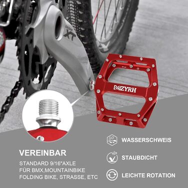 Велосипедні педалі MZYRH MTB/Шосейні з ЧПК, червоний