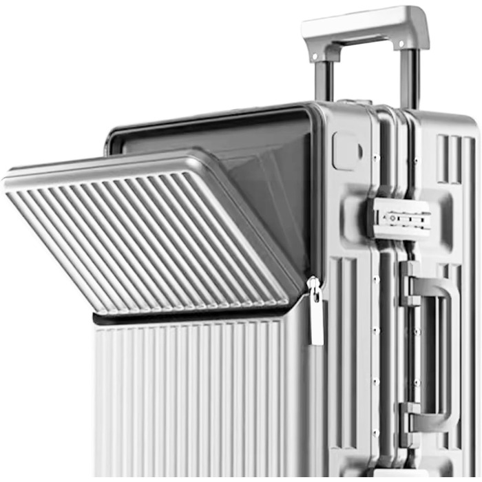 Ручна валіза на весну/літо, схвалена авіакомпаніями, із замком TSA, колесами на 360, твердим корпусом з полікарбонату та стійкою до тиску алюмінієвою рамою, підходить для валіз розміром 20&quot, 24&quot та 26&quot. (20&quot, сріблястий) сріблястий 20&quot