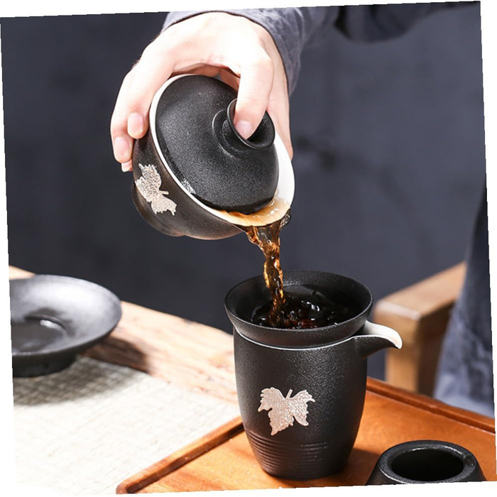 Компактний керамічний чайний сервіз з кришкою для жасминового та зеленого чаю, для дому та офісу