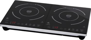Подвійна індукційна варильна поверхня Tarrington House DIC3440ABS, з LED дисплеєм, 3400 Вт, 60 x 38 x 4.4 см, чорна