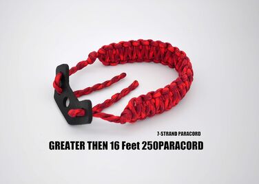 Ремінь для стрільби з лука HZHUTUZH 250 з паракорду – багатофункціональний складний ремінь для виживання, полювання та стрільби, стабілізатор не потрібен, довжина понад 6 м, червоний