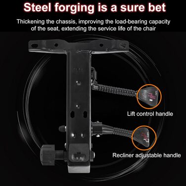 Ігрове крісло з Bluetooth-динаміками та світлодіодним підсвічуванням, ергономічне масажне комп&39ютерне крісло, регульована висота, ігрове крісло з поворотним на 360 сидінням та підголівником, висока спинка, червоне