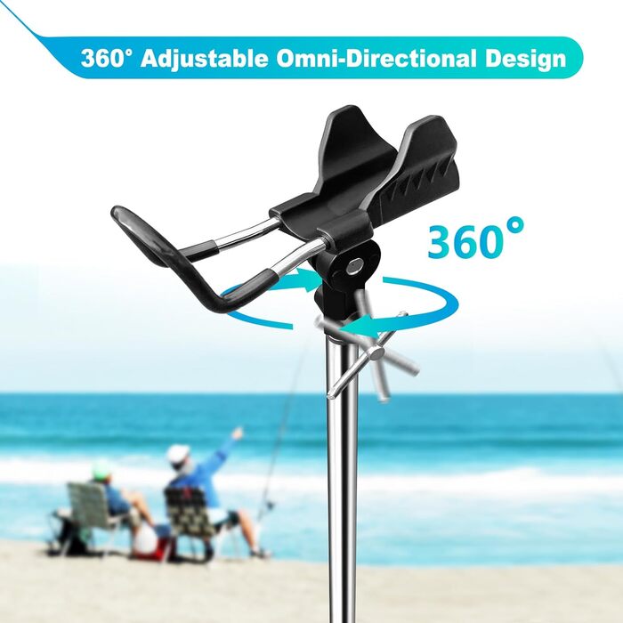 Тримач для вудки, багатофункціональний тримач для вудки з нержавіючої сталі, регульований на 360 та знімний, зручний для перенесення, подарунок для чоловіків, День батька, день народження (2 шт.)