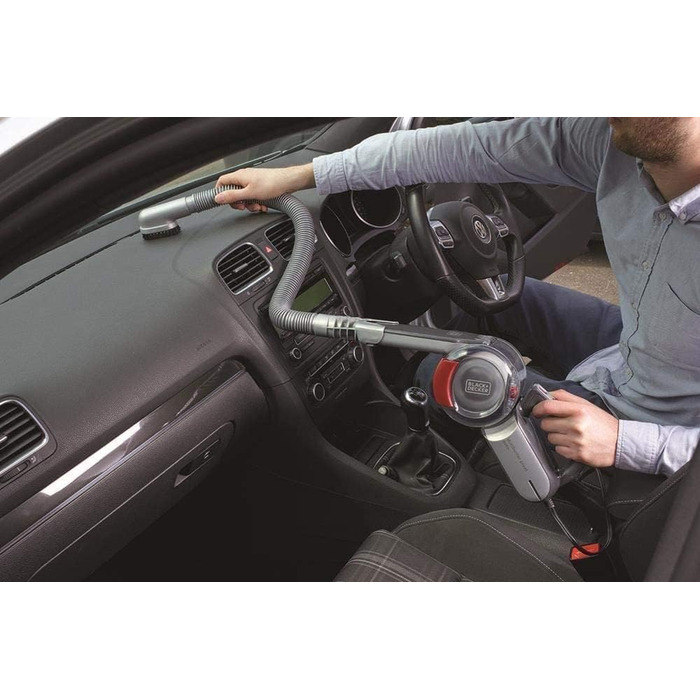 Ручний автомобільний пилосос для автомобільної розетки 12В Dustbuster Pivot PV1200AV з насадкою-щіткою, щілинною насадкою, гнучким