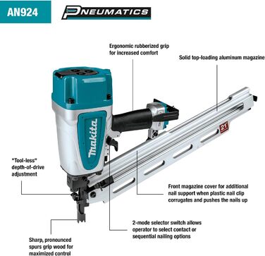 Цвяходер Makita AN924 каркасний 90 мм