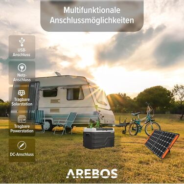 Морозильна камера Arebos з компресором 35 літрів електрична морозильна камера з APP та розумним управлінням мобільна морозильна камера з USB-з'єднанням до -20 C 12/24 В 230 В для автомобіля, вантажівки, кемпінгу, човна, будинку на колесах