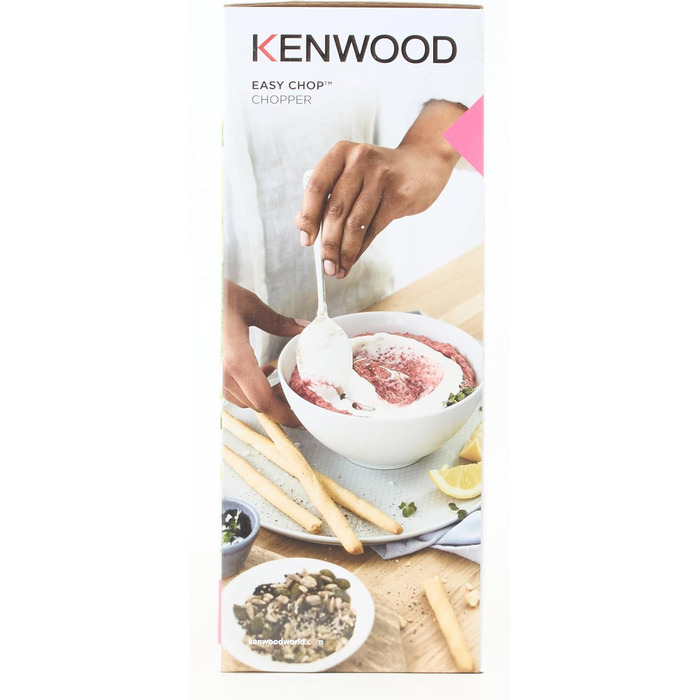 Подрібнювач з чотирма лезами, чаша 0,5 л, привід під тиском, 2 швидкості, нековзне кільце, можна мити в посудомийній машині, криголам, 500 Вт, білий, 61.000WH