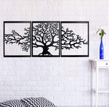 Металеве дерево життя BAUPOR, прикраса для стін, 3D-скульптура з металу, для дому, офісу, спальні, вітальні, зовнішнього оздобленн