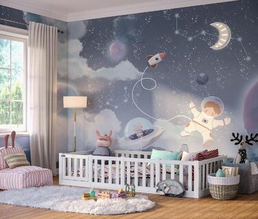 Ліжко Bellabino Tapi 90x200 см, дитяче ліжко з поручнями та дверцятами, включаючи рейкову основу, підлогове ліжко Монтессорі для хлопчиків та дівчаток з масиву сосни, біле лаковане, Ліжко 90 x 200 см Біле - з дверцятами