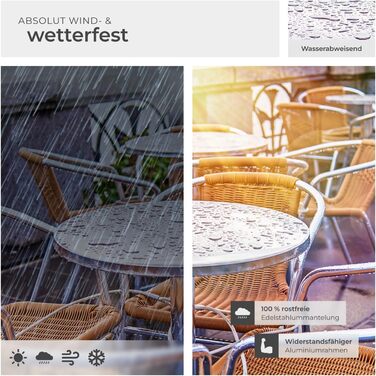 В-1 розкладний стіл Ø 60 см, бістро-стіл, розкладний балконний стіл, алюмінієвий барний стіл, стіл з регульованою висотою 75 см / 115 см, стіл для вечірок, круглий обідній стіл, садовий стіл, розкладний стіл - сріблястий 75/115 см / Ø вертикальної труби 5