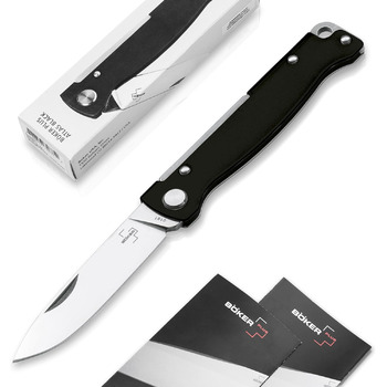 Кишеньковий ніж BKER PLUS Atlas Black - дворучний суцільнометалевий складаний ніж з гострим лезом 12C27 Sandvik - складаний ніж ED