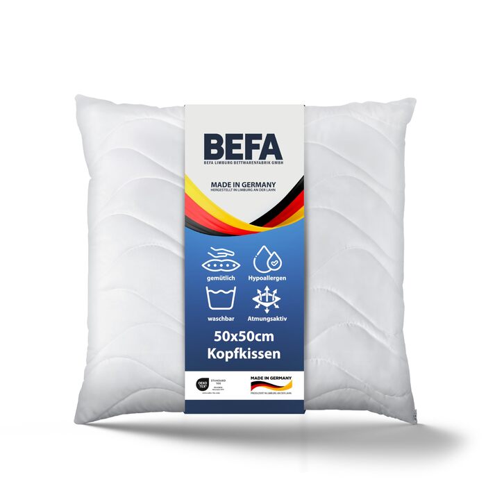 Подушка 50x50 см (2 шт.) Мікрофібра з алое вера Вага наповнювача 315 г/шт. OEKO-TEX Клас 1 Зроблено в Німеччині 50 x 50 см 2.0