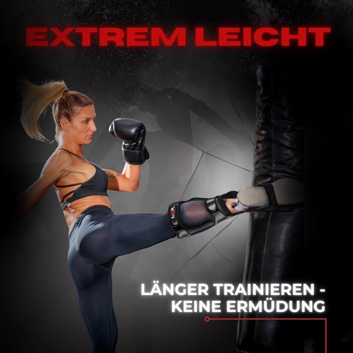 Щитки для гомілок LNX Muay Thai Pro Fight - Захист гомілок для бойових мистецтв, кікбоксингу, суглобів, SML XL, чорний, для чоловіків і жінок, чорний XL