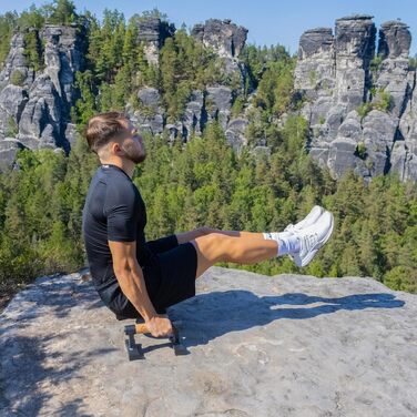 Дерев&39яні паралелети Mller & Blum, нековзні ручки для віджимань, високоякісне обладнання для калістеніки для використання в приміщенні та на вулиці, силові тренування з грифом для віджимань, міцні ручки для стійки на руках, віджимання