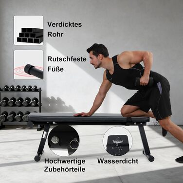 Плоска лава, складна лава для штанги, тренувальна лава, похила лава, лава для жиму лежачи, лава для сидячих пресів для домашнього використання, до 150 кг