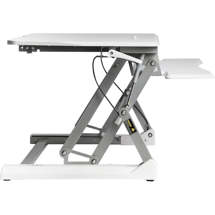 Стіл-конвертер Seville Classics 90 см з пневматичним регулюванням висоти сидячи-стоячи з газовою пружиною, металевий, білий 90 см x 59 см пневматичний білий