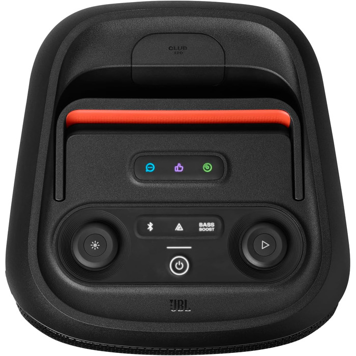 В чорному кольорі - портативна Bluetooth-колонка з JBL Pro Sound, світловим шоу, підсиленням звуку AI та телескопічною ручкою - ча