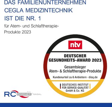 Прилад для респіраторної терапії CEGLA RC-Cornet PLUS NASAL, вільний ніс без ліків, муколітичний, протинабряковий, регенеруючий, інтегроване з'єднання для інгаляцій, очищає верхні дихальні шляхи