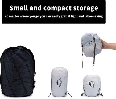 Натурхиковий пуховий спальний мішок, ультралегкий, компактний портативний, конверт 650 FP, зимовий спальний мішок на 3-4 сезони з невеликим розміром упаковки для кемпінгу на свіжому повітрі, CWM400-темно-синій (6)