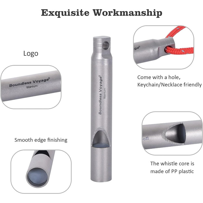 Титанові свистки Кемпінг на відкритому повітрі Піші прогулянки Полювання Скелелазіння Екстрене виживання Гучний свисток Тренер Тре