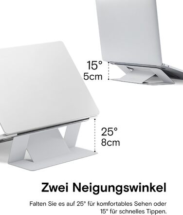 Підставка для ноутбука MOFT, складана підставка для ноутбуків та макбуків з 2 регульованими кутами нахилу, покращує поставу, сумісна з MacBook Air, MacBook Pro 11-16, самоклеюча - Затуманені бухти