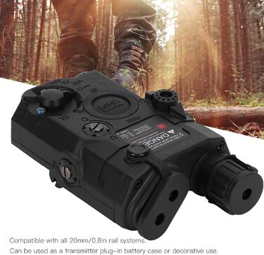 Корпус батареї для манекена EX403, airsoft, сумісний з рейкою 20 мм, 60x40x13 мм для батарей 7,4 В-11,1 В, нефункціональний нейлоновий матеріал, чорний