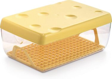 Контейнер для сиру з кришкою, 3 л, 26 x 17 x 10,5 см, для зберігання в холодильнику, контейнер для продуктів з решіткою для свіжості, сирниця, виготовлено в Італії - новий